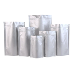 Doypack Trilaminado Color Plateado Mate 9x16 cm - Un Ciento