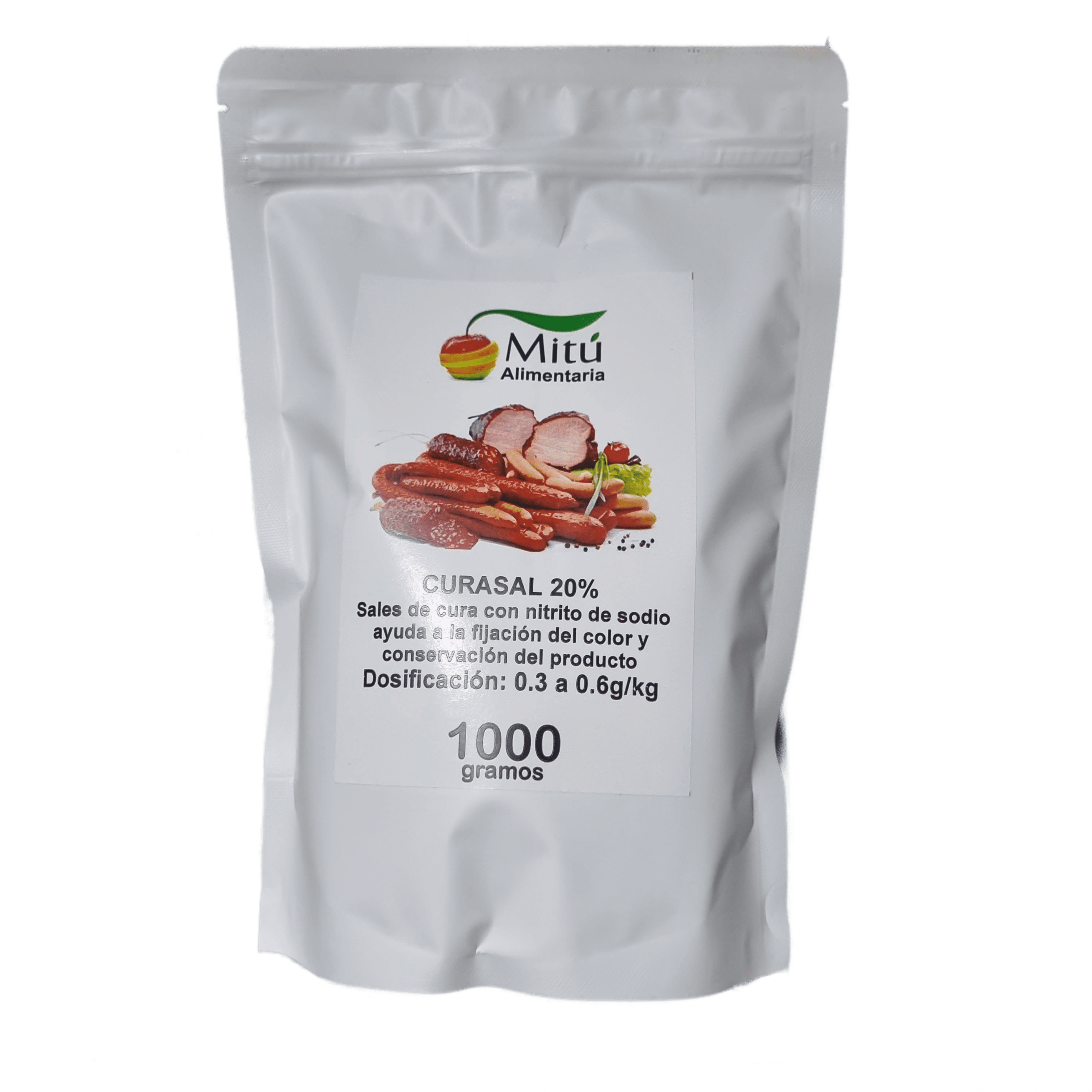 sal de cura 1kg 20 nt Curasal – Uso Industrial – Sal de Praga Para Embutidos Y Jamones – 20% Nitritos - Imagen 1